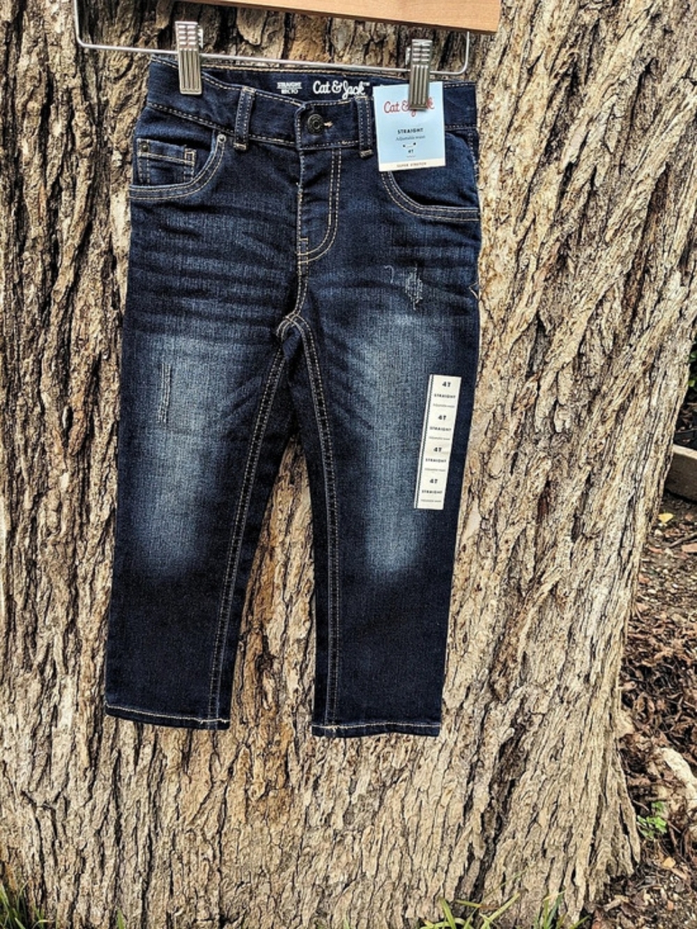 Cat & Jack Straight Leg BoysSize 4T Blue Jeans NWT